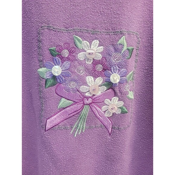 VTG‎ HABAND sweatshirt women's  floral Buttons XXL - Picture 3 of 12